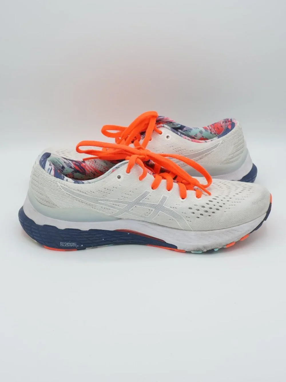 ASICS Gel Series White Neon Orange Running Shoes Women's Size 8